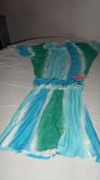vestido cida nunes cor verde e azul tamanho M